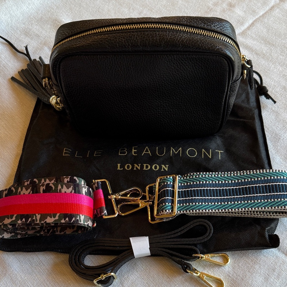 Black Crossbody Bag with Interchangeable Straps